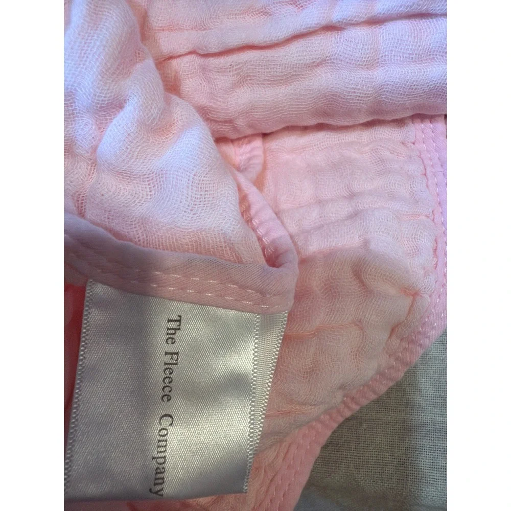 The Fleece Company Winter Muslin Blanket 100% Cotton Pink Full Size 130x150cm